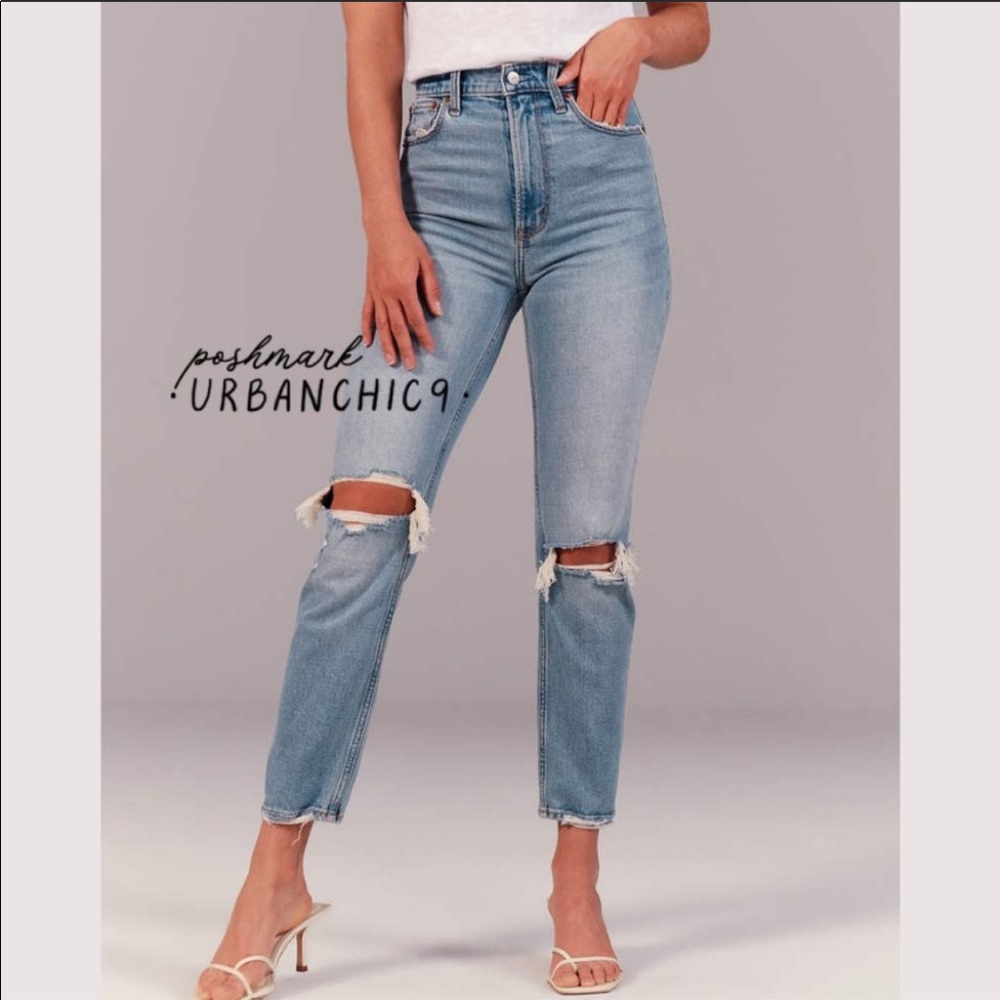 ABERCROMBIE Ripped Ultra Hi Rise Straight Jean 25